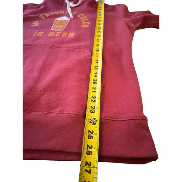 Life Is Good Men’s‎ Medium Red Sweatshirt Hoodie Beer Is Good, Front Pocket - Picture 4 of 6